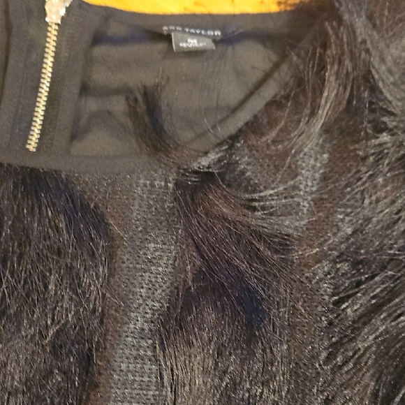 Ann Taylor Black Faux Fur Blouse - Picture 6 of 8